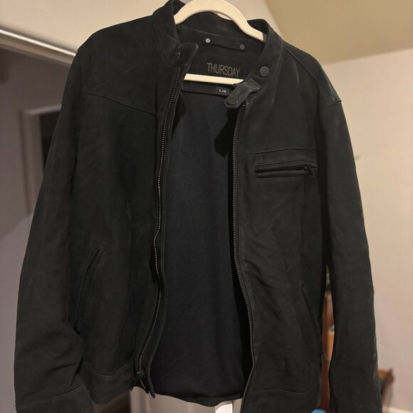 Thursday Leather Racer Jacket - Matte Black (L) - Picture 1 of 6